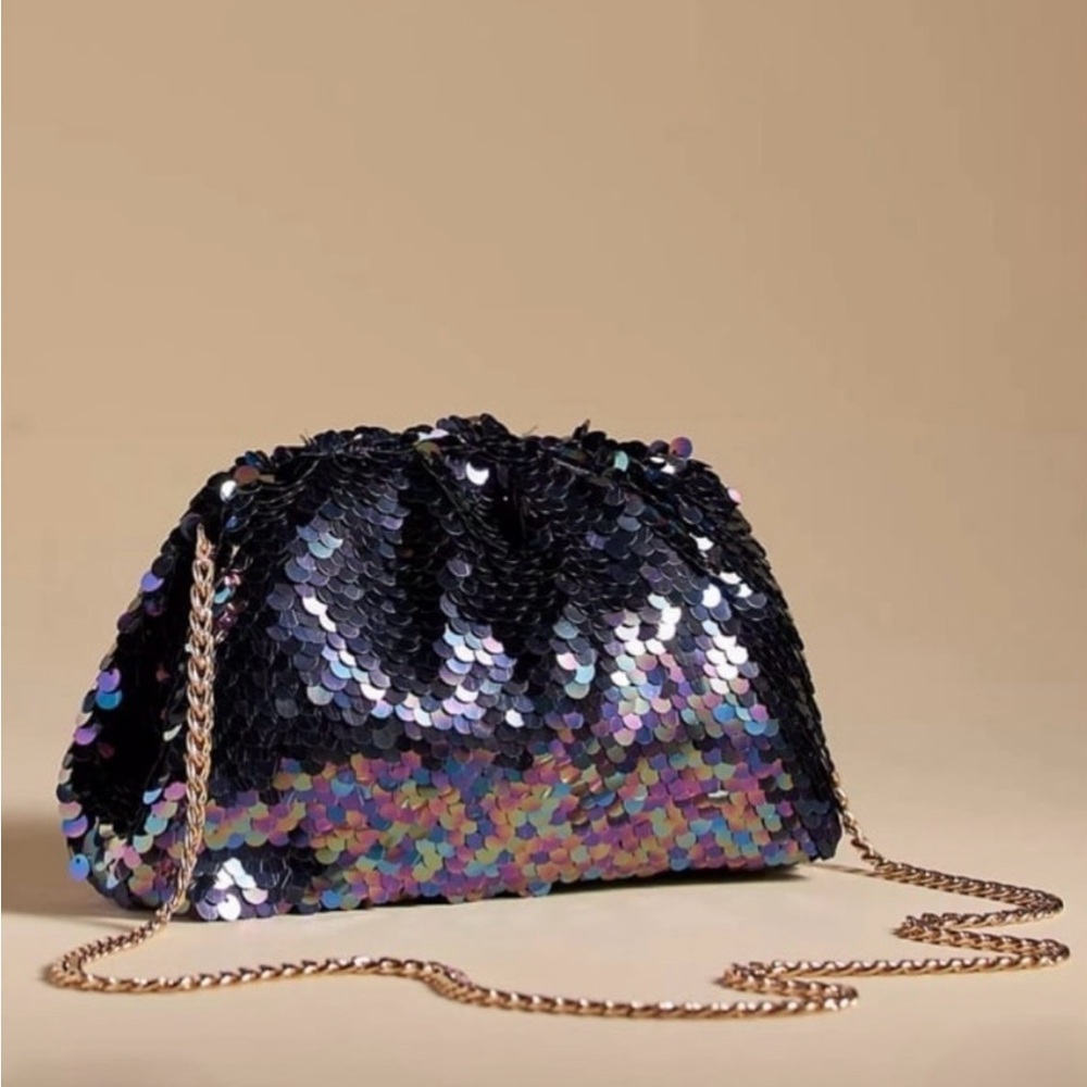 Anthropologie Maeve Sequin Chain Shoulder Bag
